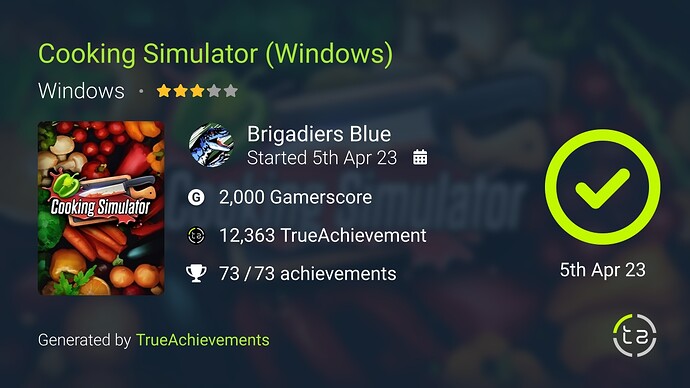 Cooking Simulator Completion
