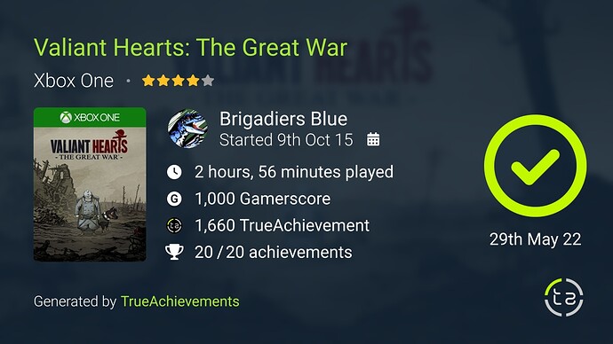 Valiant Hearts The Great War Completion