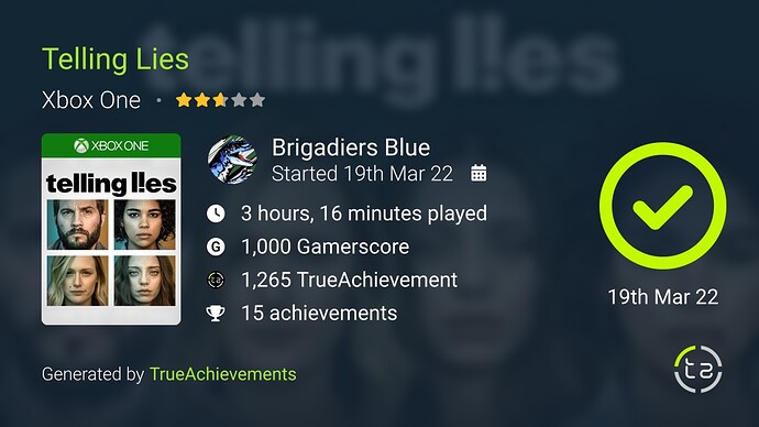 Telling Lies Completion