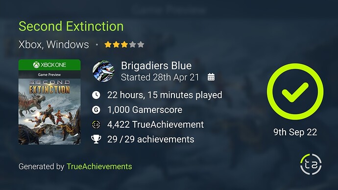 Second Extinction Completion
