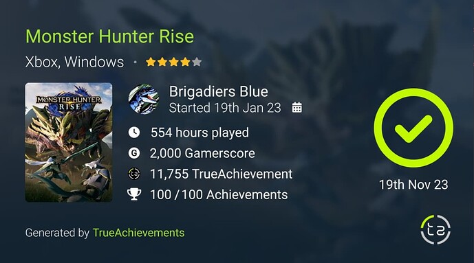 Monster Hunter Rise Completion