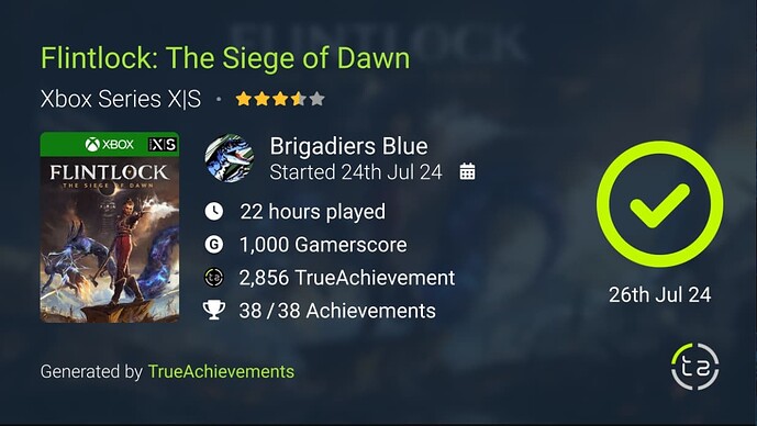 Flintlock The Siege of Dawn Completion