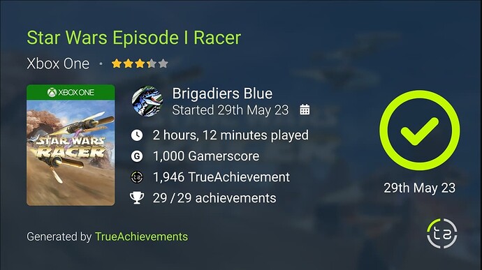 Star Wars Episode 1 Racer Completion
