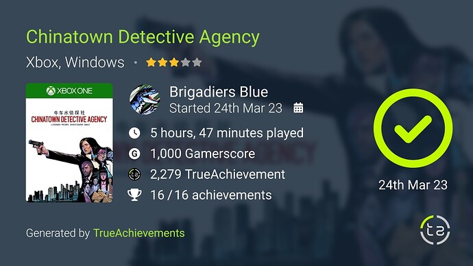 Chinatown Detective Agency Completion