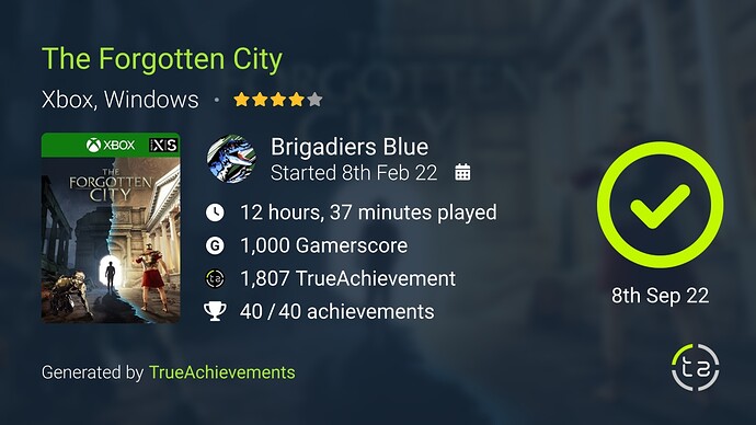 The Forgotten City Completion