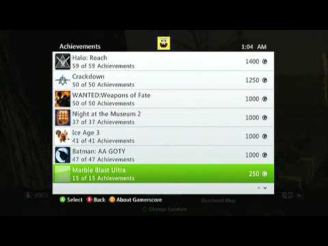 Achievements on Xbox Live 50k Gamerscore