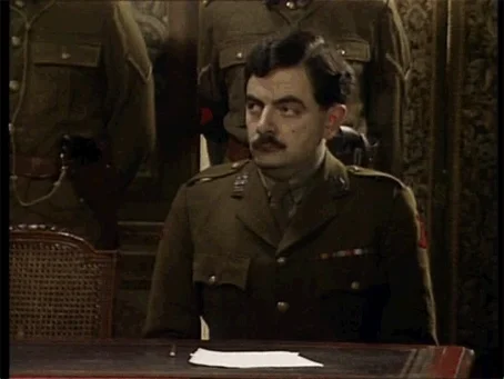 mr bean face plant GIF