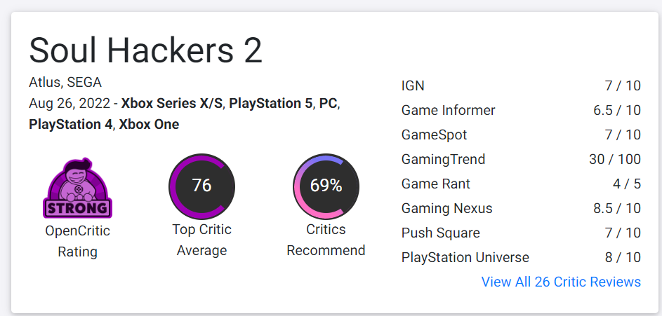 Soul Hackers 2 Famitsu Review Score: 38/40, Impressions, Story is